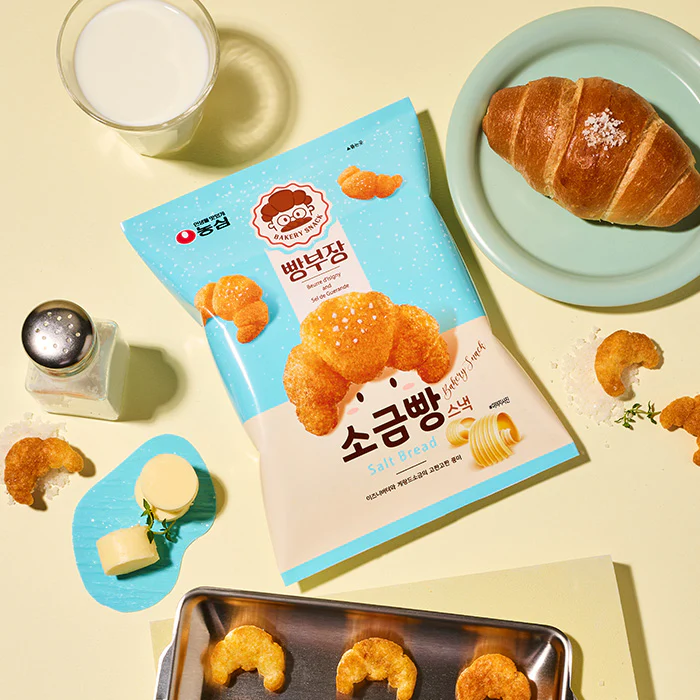 [PACK OF 3] NONGSHIM SALT BREAD BAKERY SNACK 55g 농심 빵부장 소금빵 스낵 55g - Image 3