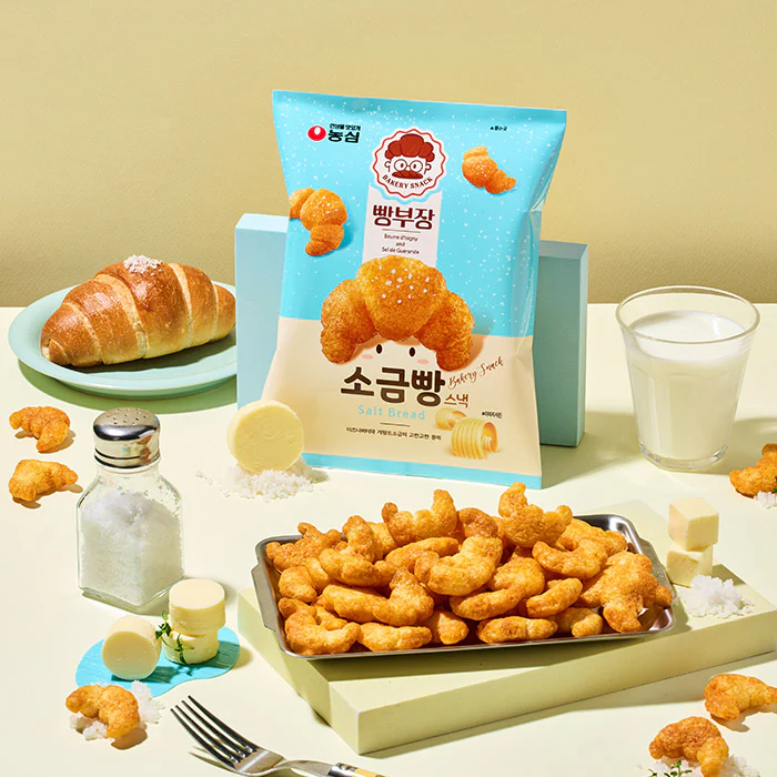 [PACK OF 3] NONGSHIM SALT BREAD BAKERY SNACK 55g 농심 빵부장 소금빵 스낵 55g - Image 4