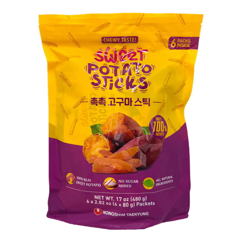 Nongshim Sweet Potato Sticks 2.82 oz X 6 Packets 농심 고구마 말랭이 2.82 oz X 6 Packets
