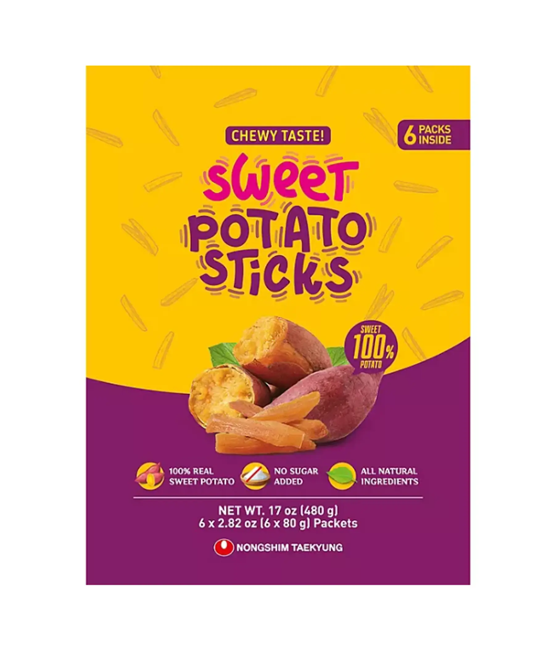 Nongshim Sweet Potato Sticks 2.82 oz X 6 Packets 농심 고구마 말랭이 2.82 oz X 6 Packets - Image 4