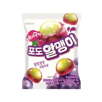 [PACK OF 4] ORION Peelable gummies Kernel Jelly 67g 4 flavors 오리온 후르츠 알맹이 젤리 67g 4가지맛 - Image 2