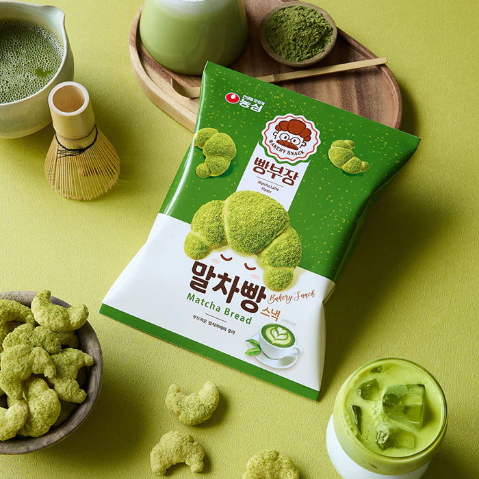 [PACK OF 3] NONGSHIM MATCHA BREAD BAKERY SNACK 55g 농심 빵부장 말차빵 스낵 55g - Image 2