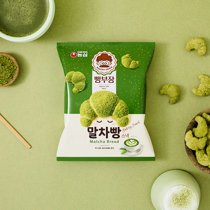 [PACK OF 3] NONGSHIM MATCHA BREAD BAKERY SNACK 55g 농심 빵부장 말차빵 스낵 55g - Image 3