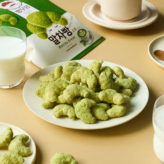 [PACK OF 3] NONGSHIM MATCHA BREAD BAKERY SNACK 55g 농심 빵부장 말차빵 스낵 55g - Image 4