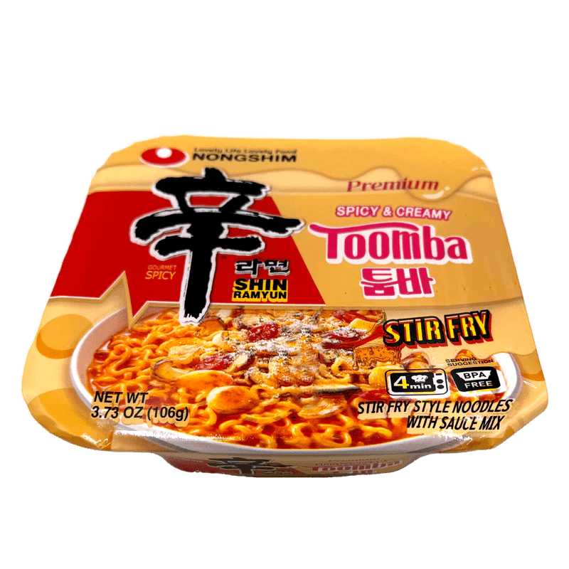 [PACK OF 6] Nongshim Shin Ramyeon Toomba Spicy Creamy Noodles Square Bowl 3.73 Oz (106g) 농심 신라면 매콤 꾸덕한 툼바 사각형 3.73 Oz (106g) - Image 2