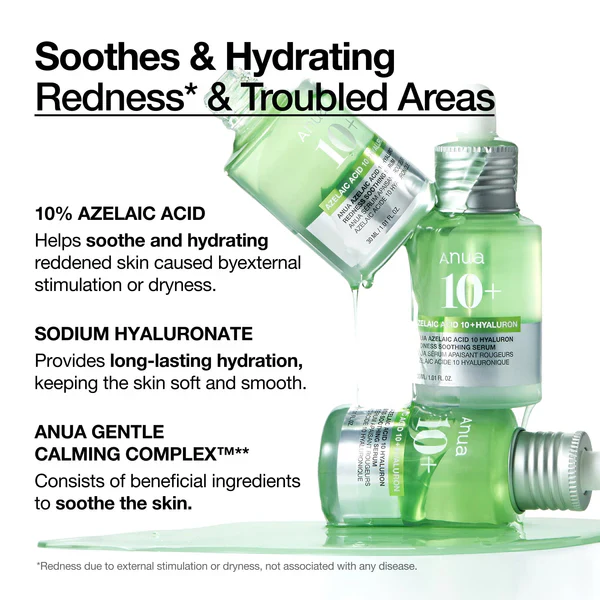 Anua Azelaic Acid 100 Hyaluron Redness Soothing Serum 1.01 fl. oz. / 30ml - Image 6