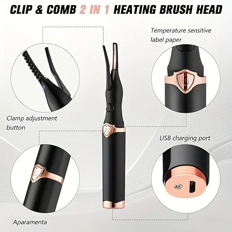 Clip & Comb 2-in-1 Clip Type Heated Lash Curler (USB Rechargeable) 집게형 속눈썹 히팅 컬링기 - Image 4
