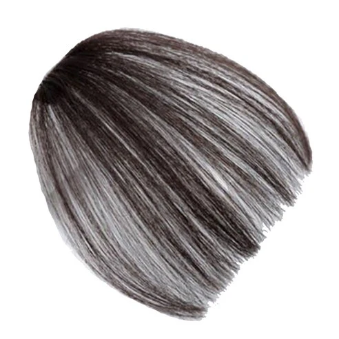 (쿠팡 베스트셀링🔥) 100% Human Hair Straight Bangs Hairpiece 인모 일자 앞머리가발 다크브라운
