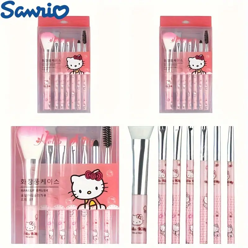 Sanrio Hello Kitty Official Makeup Brush 7pcs Set 산리오 헬로키티 메이크업 브러쉬 7종 세트 - Image 2