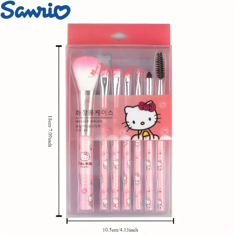 Sanrio Hello Kitty Official Makeup Brush 7pcs Set 산리오 헬로키티 메이크업 브러쉬 7종 세트 - Image 3