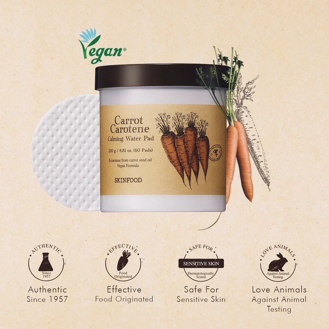 SKIN FOOD Carrot Carotene Calming Water Pad 60Pads 스킨푸드 캐롯 카로틴 카밍 워터 패드 60패 (당근패드) - Image 8