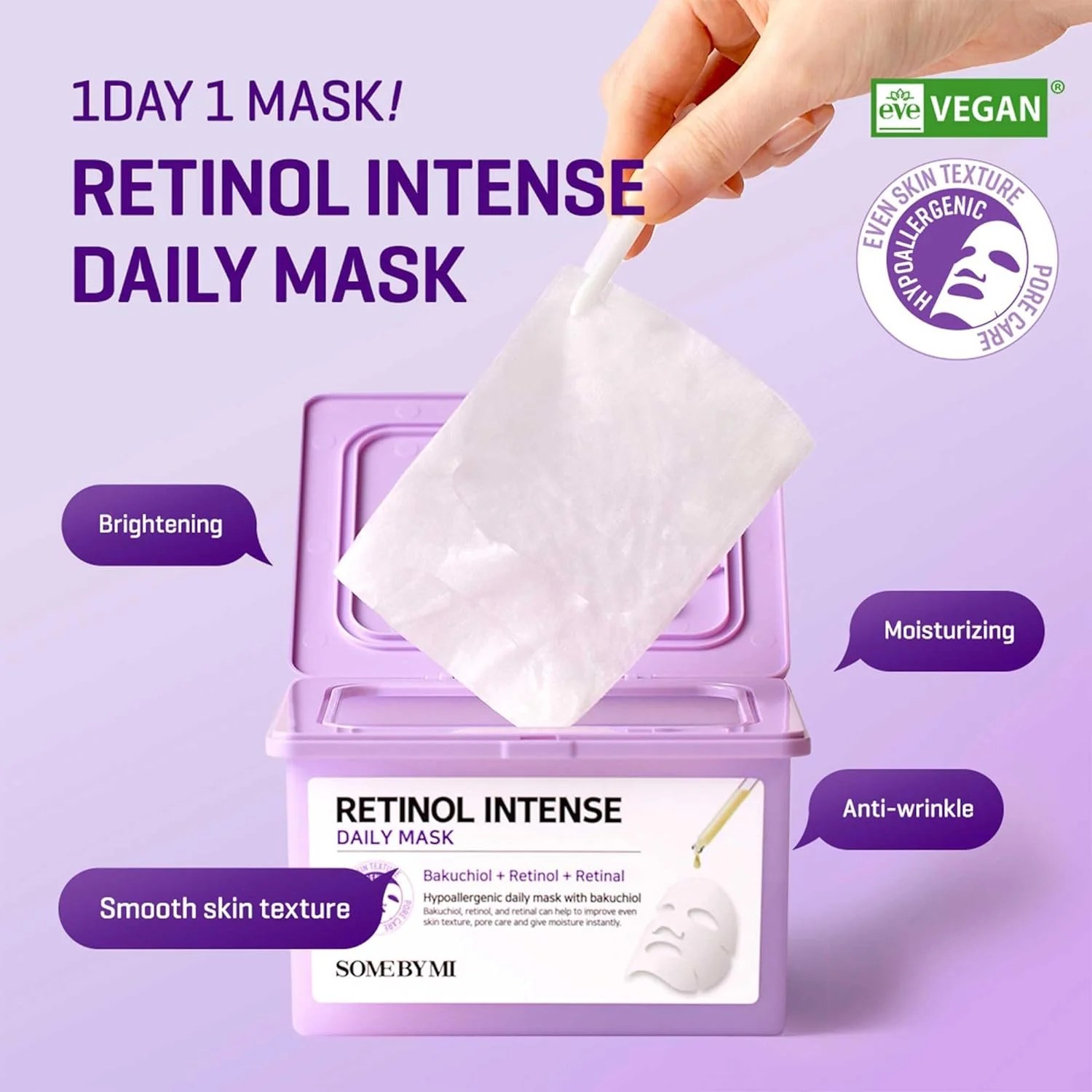 SOME BY MI Retinol Intense Daily Mask 30ea (350ml 11.83 fl. oz.) 썸바이미 레티놀 인텐스 데일리 마스크 30ea - Image 2