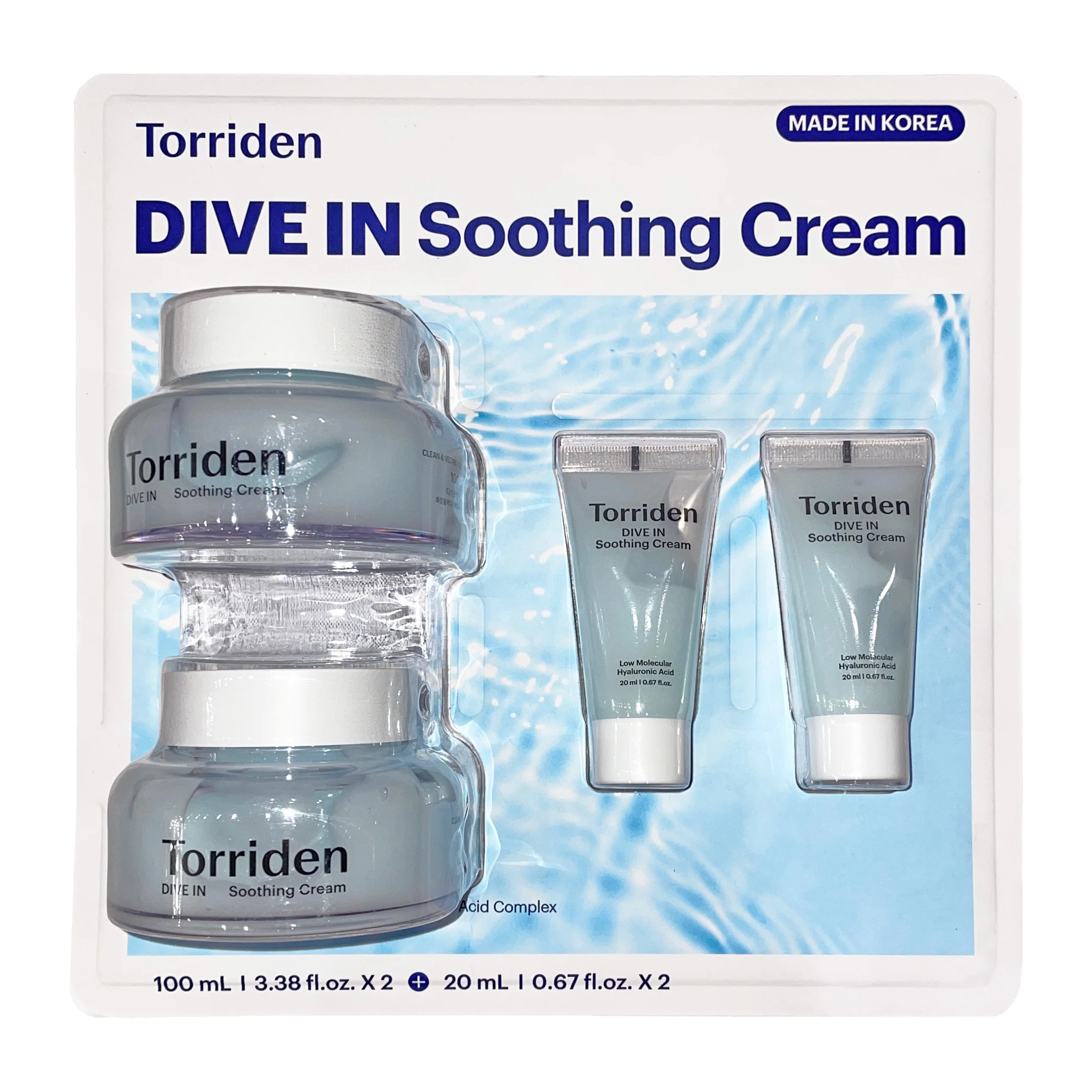 Torriden DIVE IN Soothing Cream 100ml + 100ml + 20ml + 20ml 토리든 다이브인 수딩크림 100ml + 100ml + 20ml + 20ml
