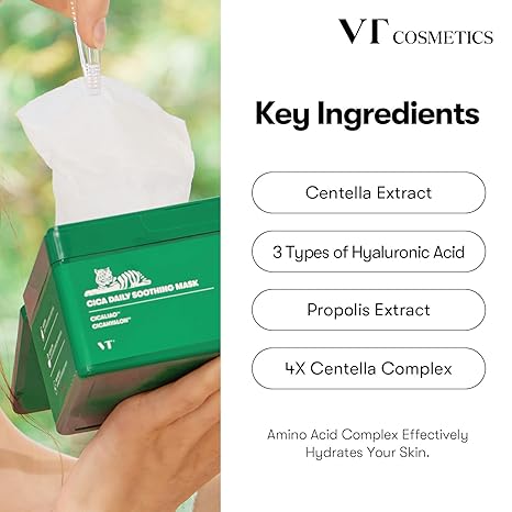 VT CICA X HYALON CICA DAILY SOOTHING MASK 350g x 30ea 브이티 코스메틱 시카 X 히알론 데일리 수딩 마스크 30매입 - Image 3