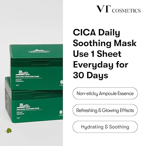 VT CICA X HYALON CICA DAILY SOOTHING MASK 350g x 30ea 브이티 코스메틱 시카 X 히알론 데일리 수딩 마스크 30매입 - Image 4