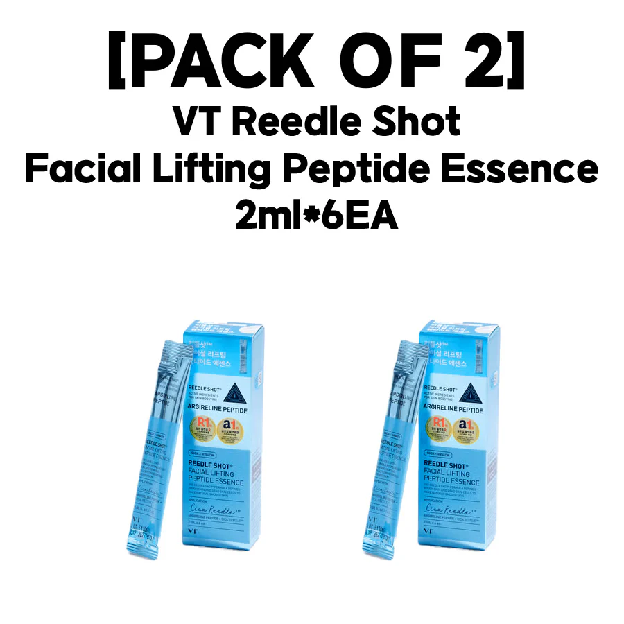 [PACK OF 2] VT Reedle Shot Facial Lifting Peptide Essence  2ml*6EA VT 리들샷 페이셜 리프팅 펩타이드 에센스 2ml*6개입