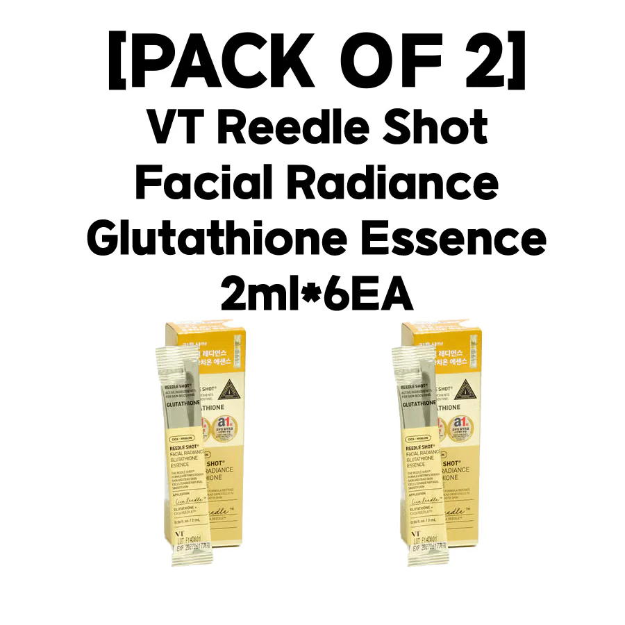 [PACK OF 2] VT Reedle Shot Facial Radiance Glutathione Essence 2ml x 6ea VT 리들샷 페이셜 레디언스 글루타치온 에센스 2ml x 6개입