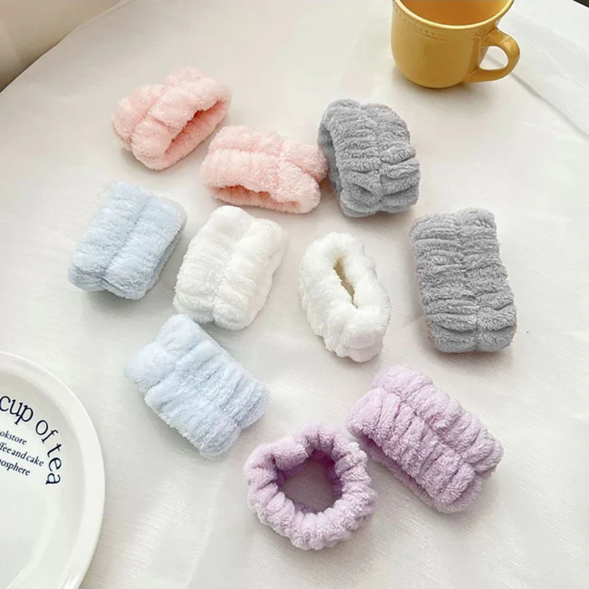 [PACK OF 4] Wrist Wash Band ( Washing Face Towel Band & Scrunchies ) 4 Pair 세안 손목 밴드 4쌍 - Image 2