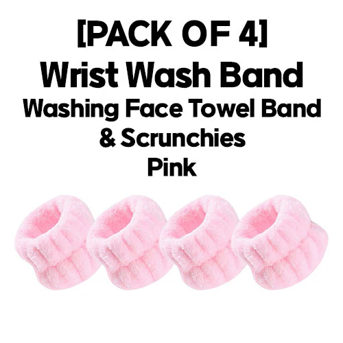 [PACK OF 4] Wrist Wash Band ( Washing Face Towel Band & Scrunchies ) 4 Pair 세안 손목 밴드 4쌍 - Image 5