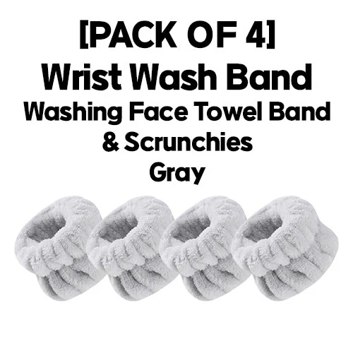 [PACK OF 4] Wrist Wash Band ( Washing Face Towel Band & Scrunchies ) 4 Pair 세안 손목 밴드 4쌍 - Image 7